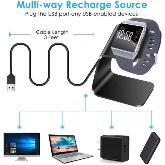 Chargeur pour Fitbit Ionic KIMILAR Station de Recharge en