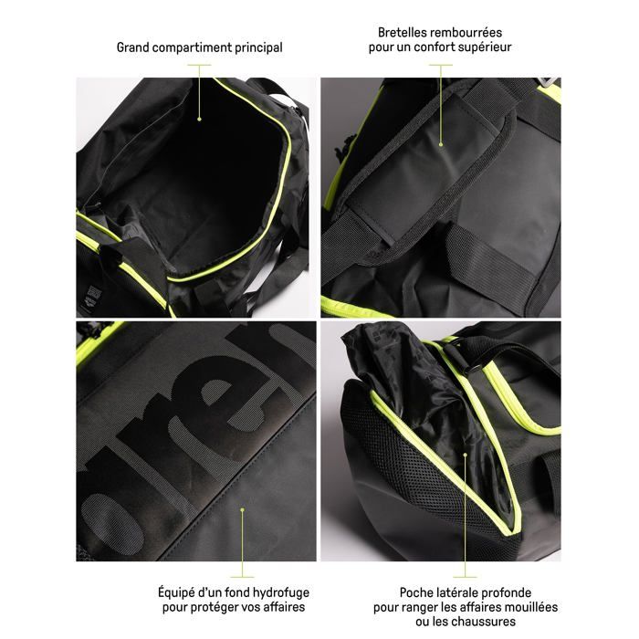 Sac De Sport Multifonction De Qualité Supérieure - Avec 3 Compartiments Réglables - Étanche - Pour Les Sports De Plein Air, Noir, Voyage