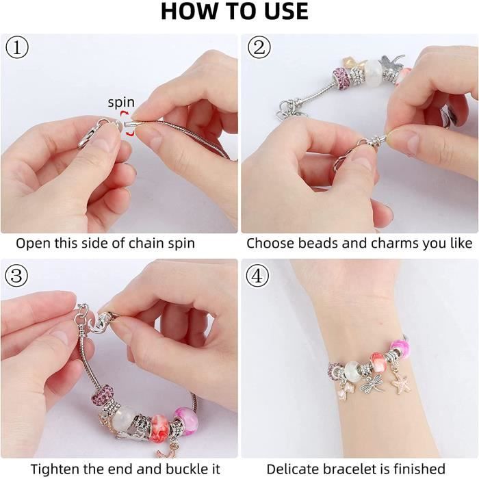 Kit De 73 Bracelets à Breloques DIY – Bijoux Pour Enfants, Créatif Et Amusant – Cadeau Pour Filles 4 à 13 Ans