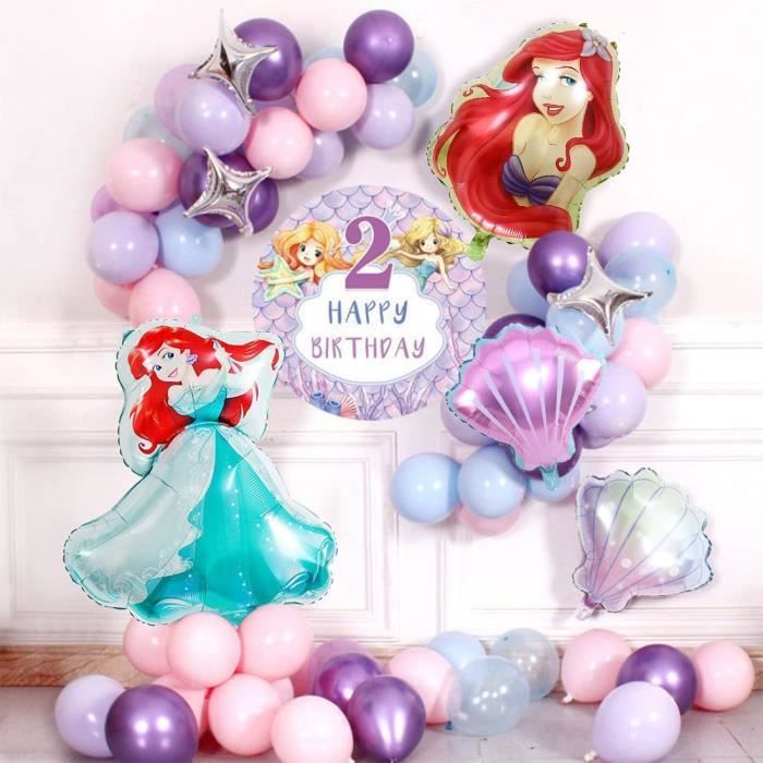 Kit fête d'anniversaire thème Sirène pour 6 enfants