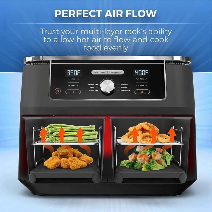2 Pièces Air Fryer Grille Pour Ninja Foodi Friteuse À Double Air
