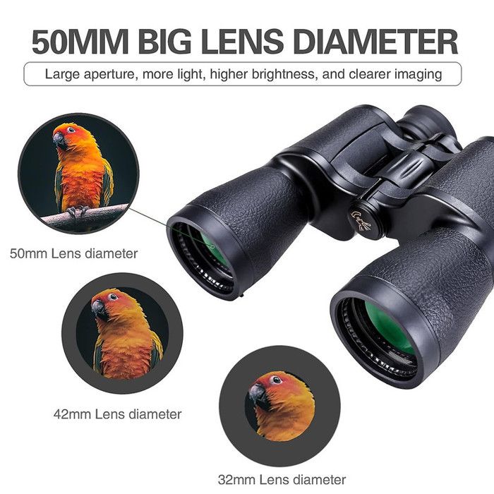 20x50 Jumelles Haute Puissance Pour Adultes Et Enfants - Compactes, Étanchées, Vision Nocturne Pour Observation Oiseaux, Chasse, Voyage, Football