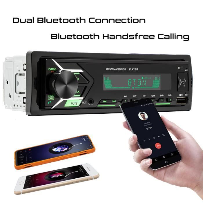 Autoradio Voiture Bluetooth MP3 1 DIN Auto Radio USB Lecteur Mains