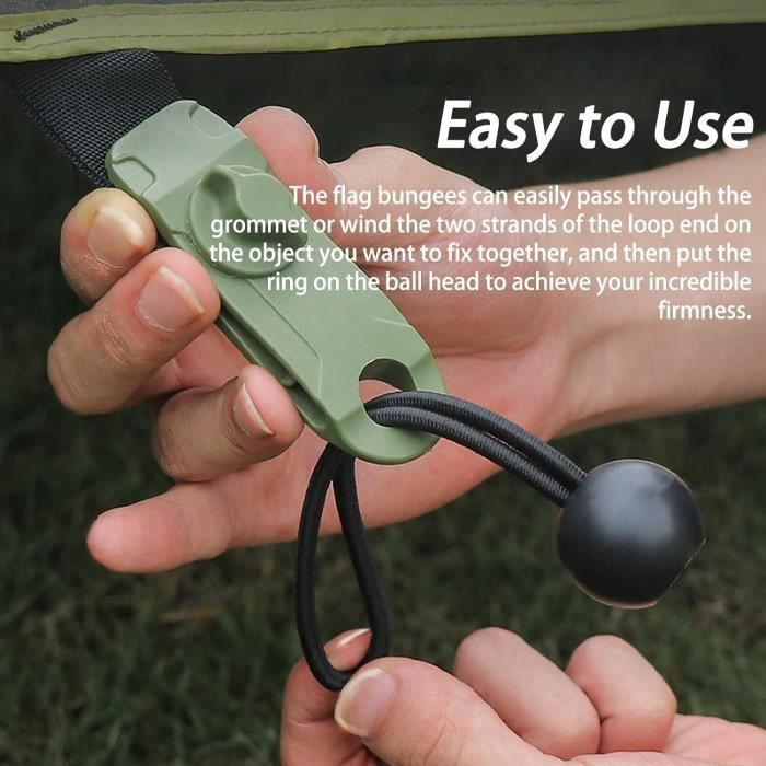60 Tendeurs Élastiques Avec Boules FuxFuis - 15cm, Charge 11kg - Pour Bâche, Tente, Camping, Photo - Blanc