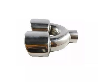 Embout Échappement Double Universel Inox 55 Mm Chrome - Silencieux Esthétique Facile à Poser