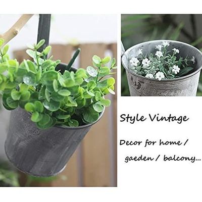 Lot De 10 Pots De Fleurs Suspendus Métal - Déco Balcon Et Jardin Multicolores