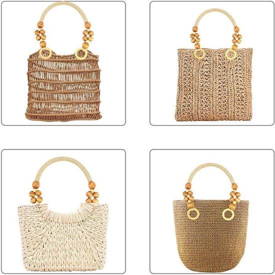Poignée De Sac Originale Poignées Sac En Bois Anlising Lot De