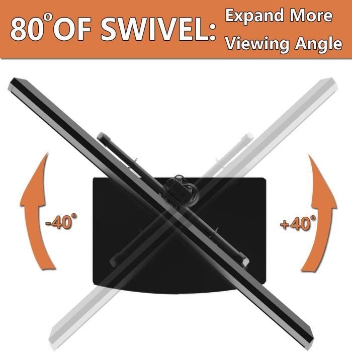 GRIFEMA Pied TV Universel pour Téléviseurs 22"-80", Hauteur Ajustable