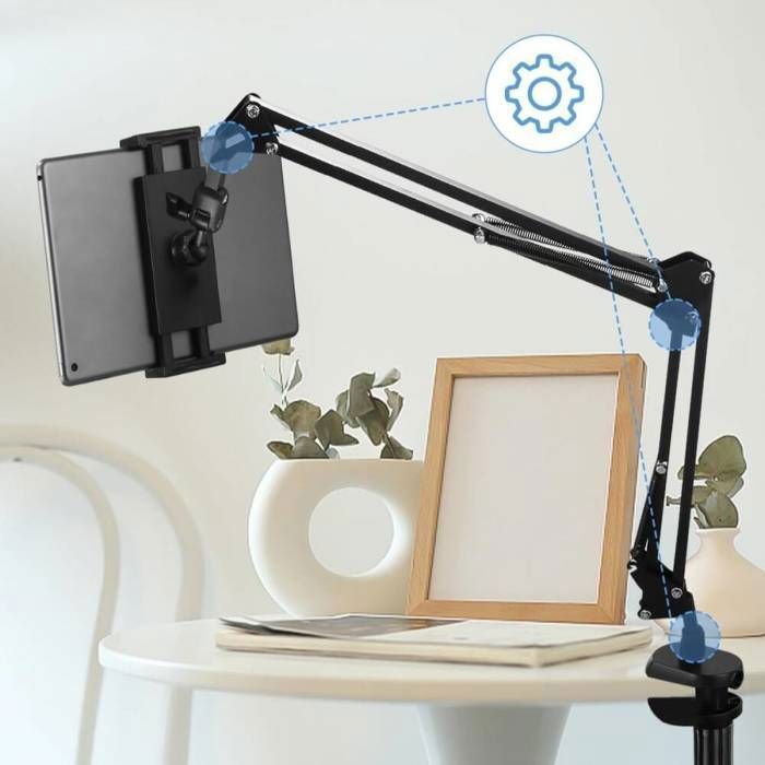 Support De Tablette Réglable Et Rotatif 360° XITEA - Bras Flexible à Pince Pour Lire Ou Travailler