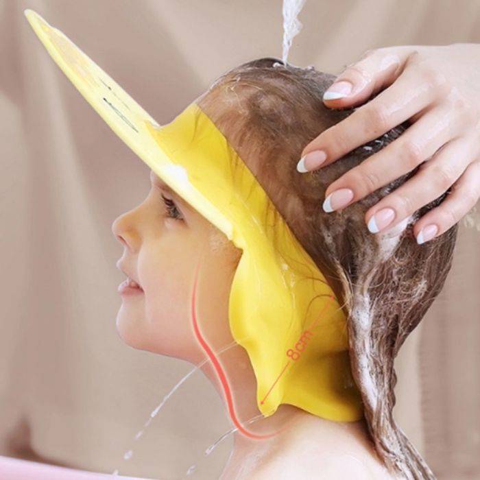Bonnet De Bain Bébé Réglable - Protège Yeux Et Oreilles Pendant Le Shampoing, Design Couronne Cartoon - 6