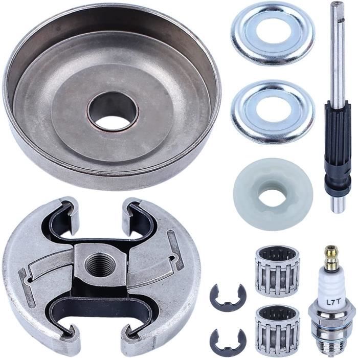 Tambour D'Embrayage 7 Dents Pour Tronçonneuse Husqvarna 235, 236, 240 (Neuf, Kit Avec Pignon Et Roulement)