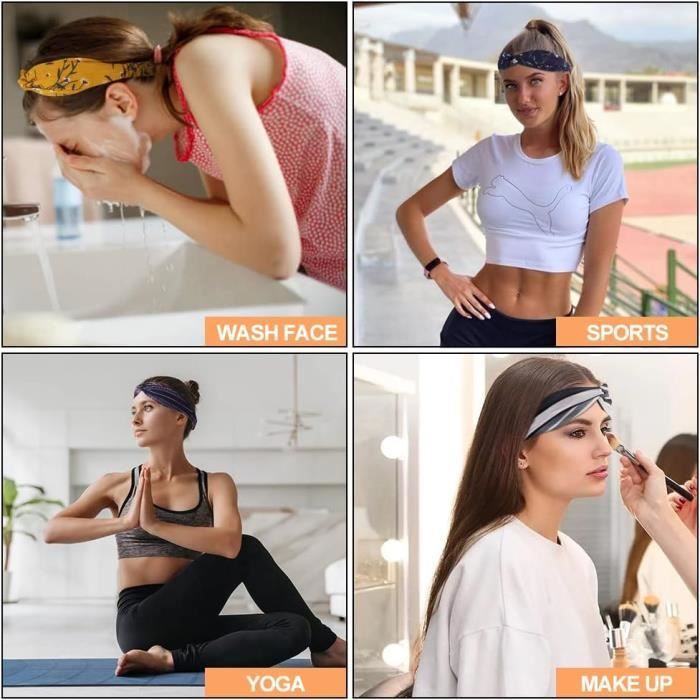 Headbands Élastique,Lot de 6 Bandeau Cheveux Femme,Bandeaux de Yoga,Bandeaux  de Course Accessoires de Cheveux D'entraînement[112] - Cdiscount Au  quotidien