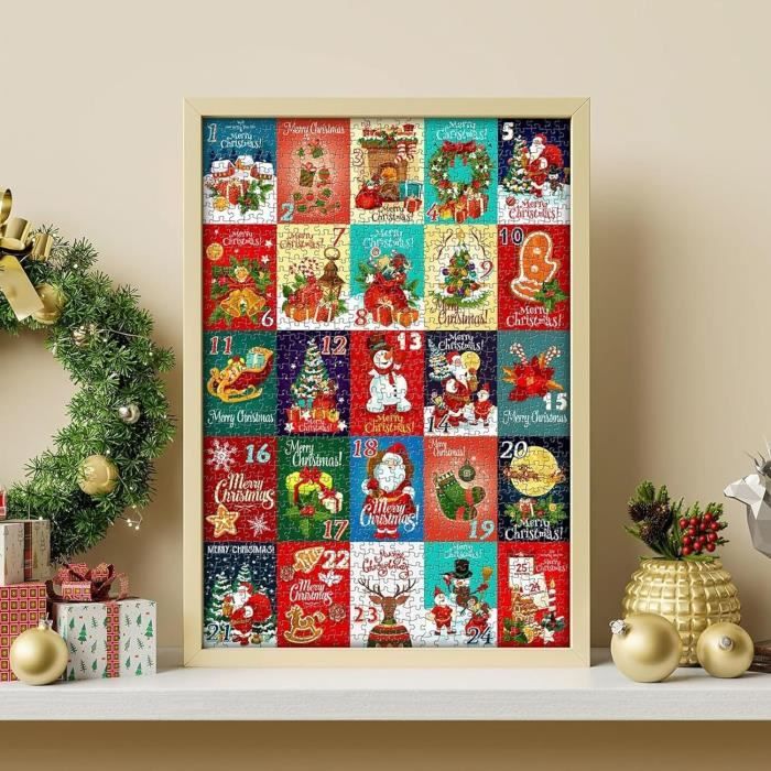 Puzzles du calendrier de l'Avent - Puzzle de scène de Noël 1000 pièces  puzzles pour adultes