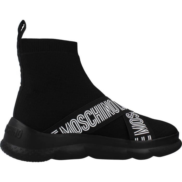 Basket Femme LOVE MOSCHINO 125798 Noir Semelle Gomme Lacets