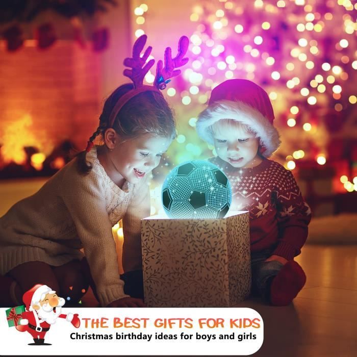 Kit Peinture Lampe Football 3D Pour Enfants - Veilleuse DIY Avec Pinceaux Et Autocollants - Cadeau Créatif 4-12 Ans