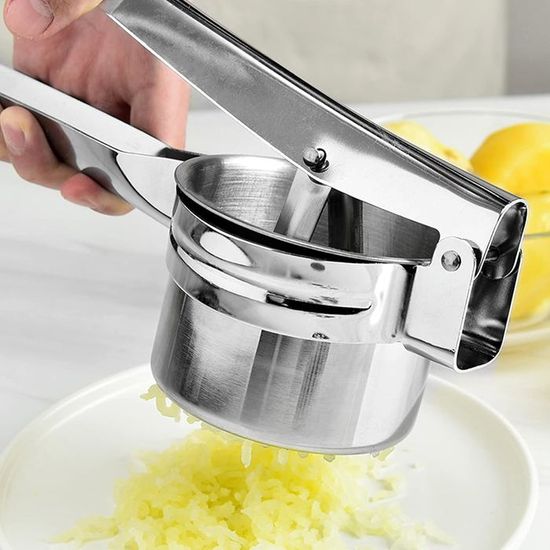 Set De 3 Presse-purées Manuels En Acier Inoxydable - Différents Modèles (rond, Lignes, Forme De 7) - Longue Poignée, Lavable Au Lave-vaisselle