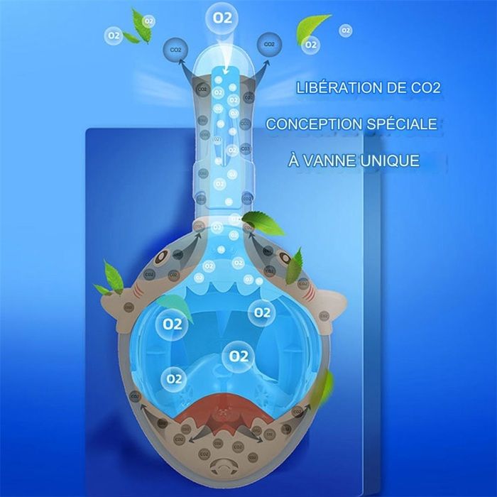 Masque De Plongée Enfant AIMMIE – Panoramique 180°, Anti-buée, à Séchage Complet, Avec Pistolet à Eau
