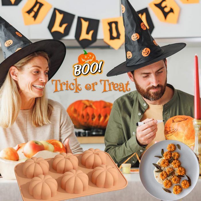 2 Moules à Citrouille En Silicone 3D - Pour Chocolats, Muffins, Bougies - Halloween, Thanksgiving, Décoration Automne