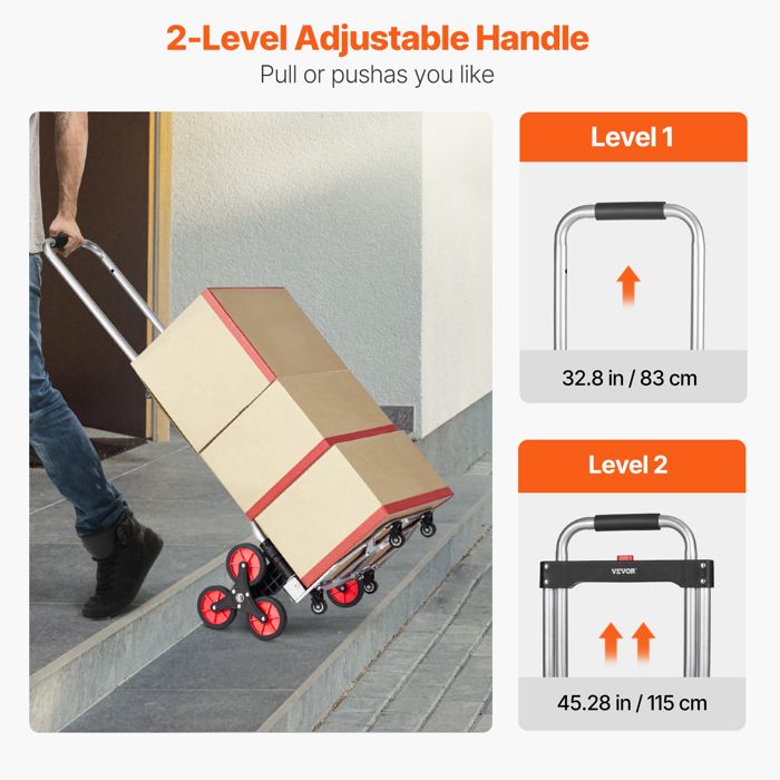 Chariot à Dos Pliable Avec Roues Silencieuses - Porte Jusqu'à 35kg, Poignée Réglable, Pour Escaliers Et Voyages