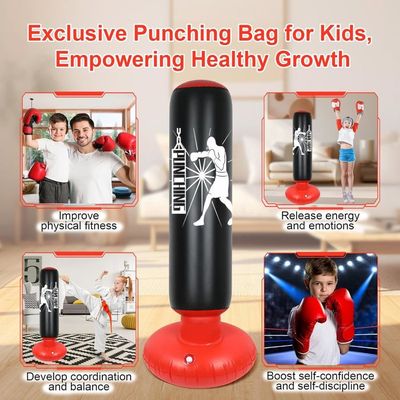 145CM Sac de Frappe Gonflable Autoportant Ball Punching de Frappe