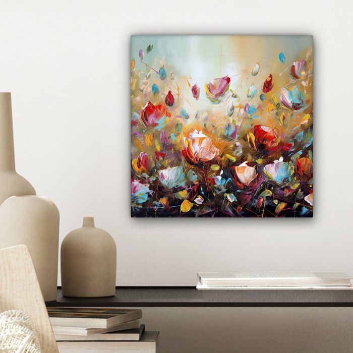 Tableau en verre acrylique Feuilles tropicales Beige - Bloomery Decor