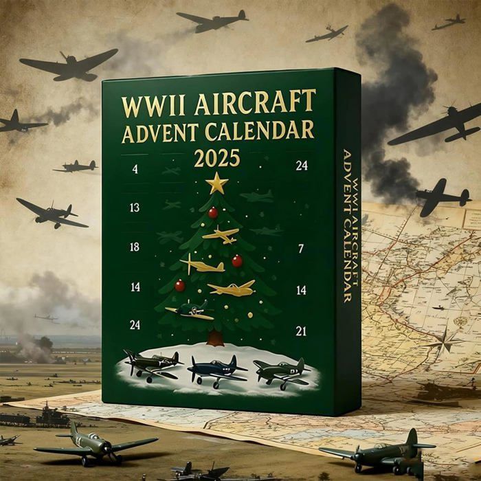 Calendrier De L'Avent Avions Seconde Guerre Mondiale 2025 - 24 Miniatures Acrylique, Avec Crochets Pour Sapin - Pour Collectionneurs