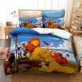 Le Roi Lion Parure de Lit 200x200cm, The Lion King Parure de lit avec Housse de Couette + 2 Taie d'oreiller-0