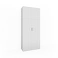 Vicco placard Ingo blanc - armoire 2 portes armoire polyvalente universelle aspirateur armoire utilitaire-0