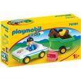 PLAYMOBIL - 70181 - PLAYMOBIL 1.2.3 - Cavalière avec voiture et remorque - Multicolore - Mixte - 18 mois et plus-0