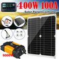 Système de Panneau Solaire 400W Onduleur 6000W Contrôleur de Charge 100A Kit d'onduleur Solaire Génération d'énergie complète-0