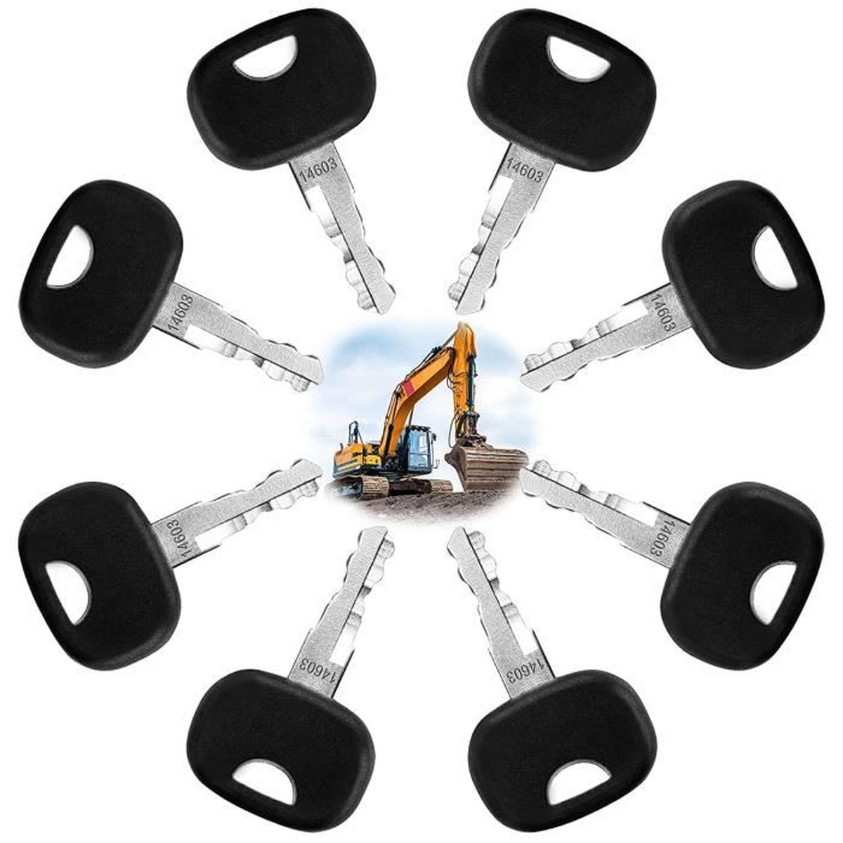 Tunejoy Clés D'allumage de Rechange Universelle Clé d'Excavatrice pour Tracteurs Petites Pelleteuses Chariots Élévateurs Chargeuses 13 Pièces Tunejoy Clés D'allumage de Rechange Universelle Clé d'Excavatrice pour Tracteurs Petites Pelleteuses Chariots Élévateurs Chargeuses 13 Pièces