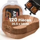BALITTA 120 Pcs Papier Cuisson Air Fryer,20,5x14cm Rectangulair Paper pour avec Ninja Foodi Dual Zone Double Stack et autres Double