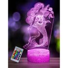XIAOMI PRESOMA Veilleuse Enfant 3D Lampe Sirène Illusion 3D Pépinière LED Lumière, Télécommande 16 Couleurs Changeantes Dimmable