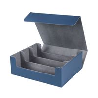 Game Card Deck Case Box pour cartes à collectionner Boîte de rangement de cartes magnétique Top Side-Loading,Bleu + Gris