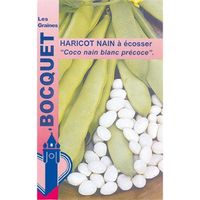 Sachet de  Haricot nain à écosser coco blanc précoce 115g - 115 g - Haricot nain à écosser - LES GRAINES BOCQUET