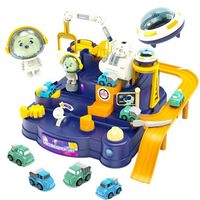 Kit Modelisme A Construire ZFHEN Space Adventure Racing Car Model Track Toys for Kids Montessori Boys Girls Racing Cars Mechanical B