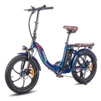 Vélo électrique Pliable Fafrees F20 Pro 20 pouces Autonomie 90km Amortisseur avant Freins à disque Batterie 36V18Ah bleu coloré