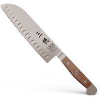 GUDE Solingen - Couteau Santoku avec lame forgee, 18 cm, bois de chene de baril, ALPHA-CHENE DE BARIL - double mitre, fabriqu