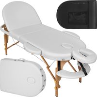 TECTAKE Table de massage Sawsan 3 zones avec rembourrage de 5cm et châssis en bois