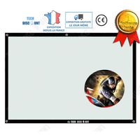 TD® Ecran de projection manuel Home cinéma vidéo projecteur films anti-pliable haute qualité visuelle HD toile 84 pouces tissu