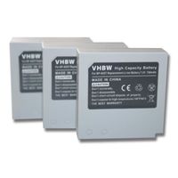 vhbw 3x Li-Ion batterie Set 700mAh (7.2V) pour caméra Samsung HMX-H100, H104, H105, H106, SC-MX10, SC-MX10A, SC-MX10P, SC-MX10R