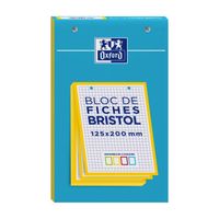 Lot De 5 Paquets De 32 Fiches Bristol OXFORD Flash 2.0 - Format A7 75x125 Mm, Quadrillage 5x5 Mm