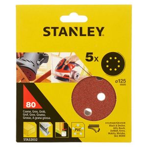 DISQUE ABRASIF Stanley 5 disques abrasifs corindons qualité supérieure anti encrassement grain 80 STA32032-XJ