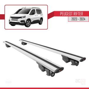 BARRES DE TOIT Barres de toit pour Peugeot Rifter 2023-2024 avec verrouillable Alu - Gris