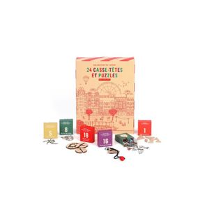 Calendrier l'avent 2025 casse-tête enfants, 24 jours métal bois puzzles