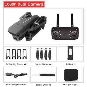 DRONE Noir 1080P Double 1B-Mini Drone E100 avec caméra H