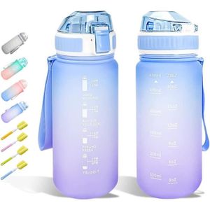 GOURDE Gourde de sport motivante 650 ml, bouteille d'eau avec marqueurs de temps pour filles, garçons, étudiants, sans BPA.[Z3886]