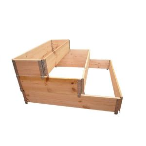 CARRÉ POTAGER - TABLE Carré potager en bois naturel en escalier 1200 x 1