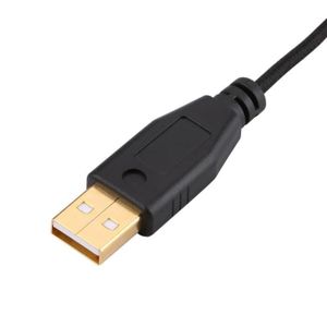 Câble De Remplacement Pour Souris/clavier Gaming - Longueur 1.8m à 2m - Nylon Tressé - Connecteur Standard - Couleur Noir