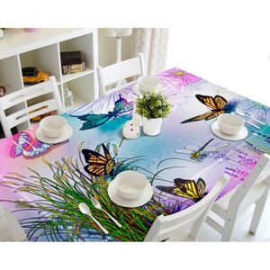 Nappe En Tissu Lavable - En Coton Et Polyester - Motif Papillons